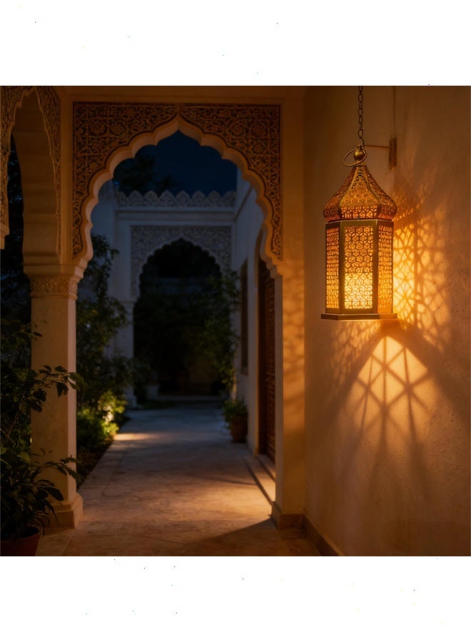 فانوس عيد مبارك رمضان، أضواء رمضان LED ذهبية – زينة رمضان مقاومة للماء تعمل بالبطارية لتزيين المنزل بأجواء دافئة - Image 5